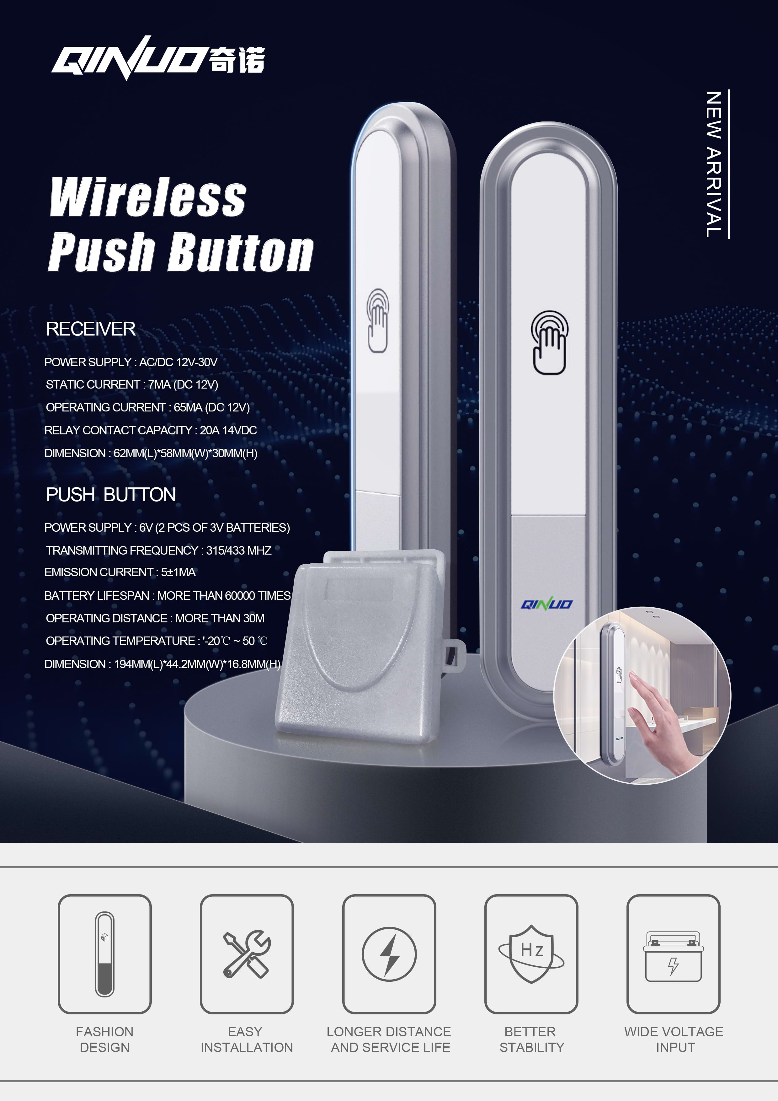 What is the cost range for wireless push button devices and systems, and how does it vary based on features and capabilities?